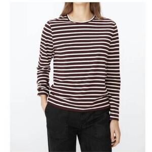 KULE modern long tee in merlot/cream Sz L NWT